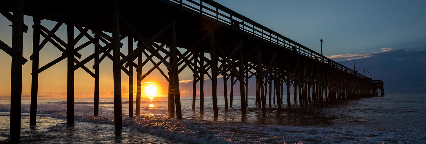 Bridge and sunset setting